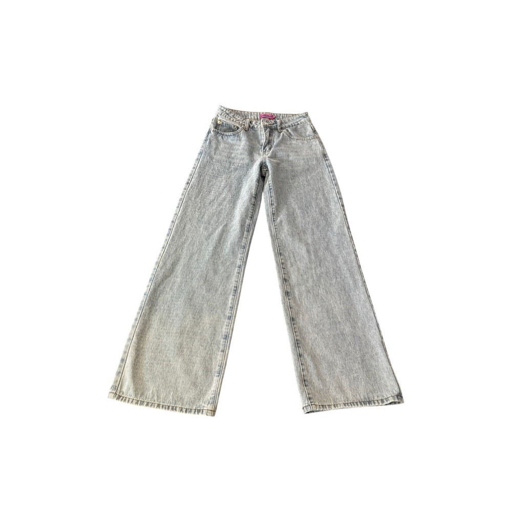 Edikted Light Wash High Rise Wide Leg Baggy Denim Jeans Women Size XS